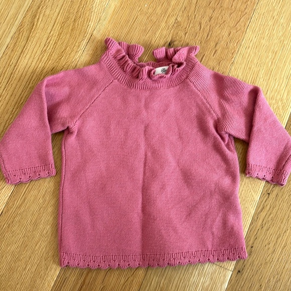 Bonpoint scalloped sweater 6M